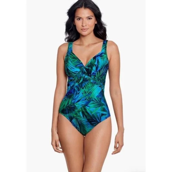 Miraclesuit Women's Palm Reeder Oceanus Tummy-Control One-Piece Swimsuit - Picture 1 of 9